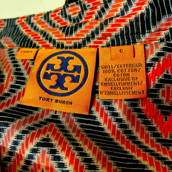 Tory Burch "Stephanie" Geometric Aztec Tunic Blouse Size 6 - Picture 6 of 6
